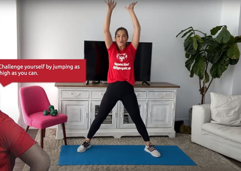 Shannon Decker working out. 