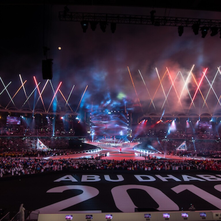 Stadium view from Abu Dhabi 2019 world games closing ceremony