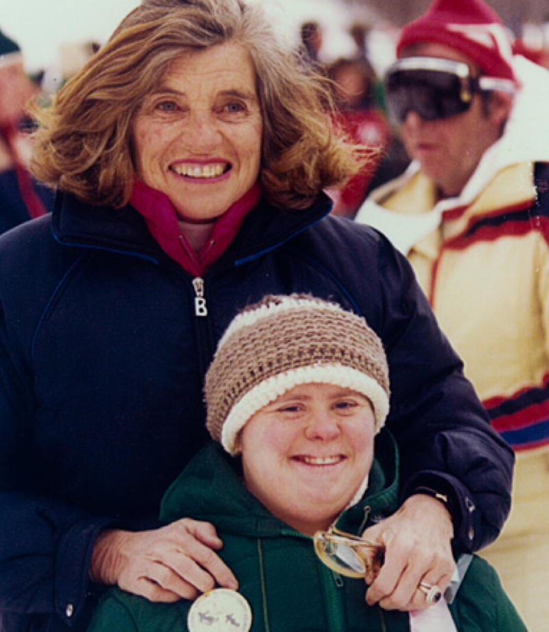 eunice with athlete at winter games